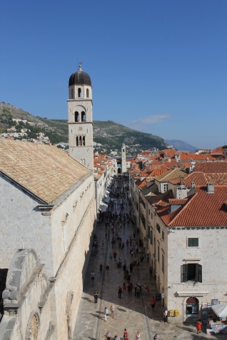 View of Stradun from the walls.